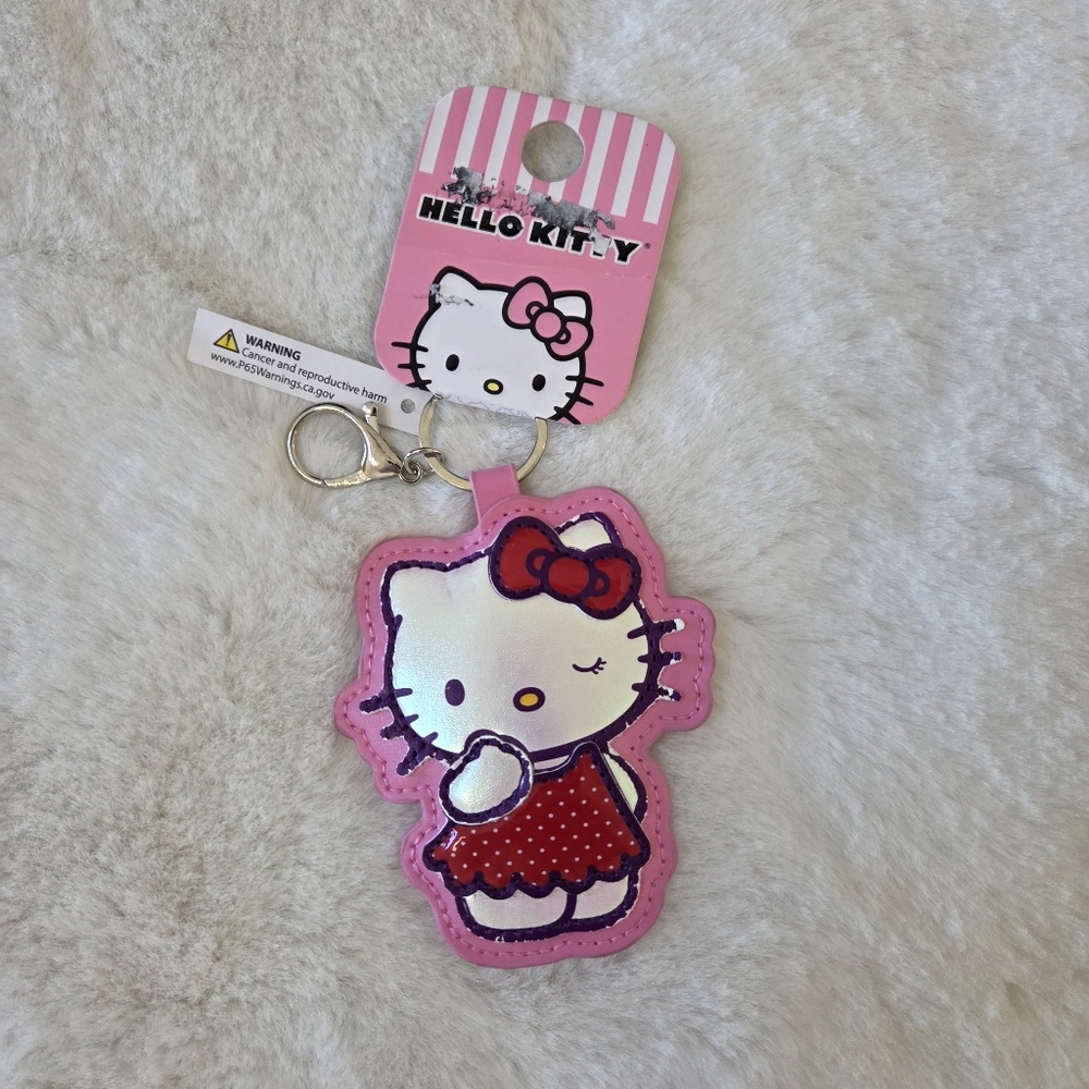 Hello Kitty By Sanrio Iridescent Puff Purse Charm Key Ring